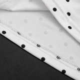 Polka Dots Print Halterneck Seventh Pants Suit GDSF-D26ST184