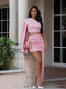 Irregular Solid Color Ruched Two Piece Skirts Set MIL-L367