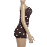 Polka Dot Print Tank Top Two Piece Shorts Set GYME-K6S08759A