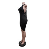 Sport Solid Color Sleeveless Romper MEM-88702