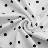 Polka Dots Print Halterneck Seventh Pants Suit GDSF-D26ST184