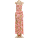 Sexy Print Sling Maxi Dress XEF-K6D09965A