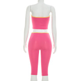 Solid Color Wrap Chest Two Piece Pants Set GDSF-Q26ST074
