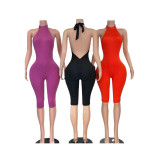 Sport Solid Color Sleeveless Romper MEM-88702