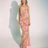 Sexy Print Sling Maxi Dress XEF-K6D09965A
