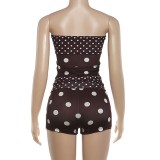 Polka Dot Print Tank Top Two Piece Shorts Set GYME-K6S08759A