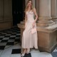 Deep V Neck Polka Dots Print Maxi Dress GYME-K6D08077A