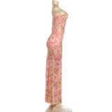 Sexy Print Sling Maxi Dress XEF-K6D09965A