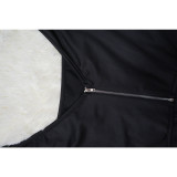 Solid Color Long Sleeve Backless Skirt Suit YF-10306
