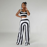 Stripe Contrast Color Casual Two Piece Pants Set YF-10758