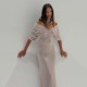 Off Shoulder Ruched Solid Color Maxi Dress GYME-K6D06869A