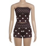 Polka Dot Print Tank Top Two Piece Shorts Set GYME-K6S08759A