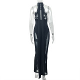 Solid Color Backless Sleeveless Maxi Dress GJYO-JD305399