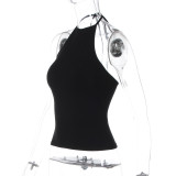 Solid Color Sleeveless Backless Top GLAG-T6121106F