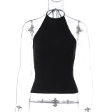 Solid Color Sleeveless Backless Top GLAG-T6121106F