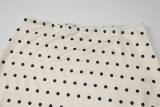 Polka Dot Print V Neck Tie Up 2 Piece Skirt Set  GLAG-S6421410F