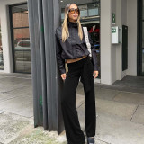 Loose Solid Color Patchwork Pants GLAG-P6321383F