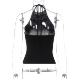 Solid Color Sleeveless Backless Top GLAG-T6121106F