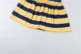 Stripe Print Lapel Casual Dress GSLF-K6D08636A