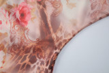 Print Backless Mesh Long Sleeve Mini Dress GLAG-D6421490G