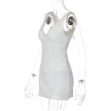 V Neck Sleeveless Tie Up Two Piece Skirts Set GLAG-S6321375F