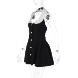Contrast Color Sleeveless Mini Dress GLAG-D6321384F
