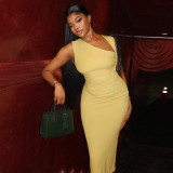 Solid Color Sleeveless Midi Dress GJYO-JD305517
