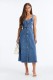 Sleeveless Backless Denim Midi Dress LX-6080