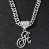 26 Letter Pendant Punk Cuban Chain Necklace YWSG-2025