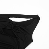 Solid Color Hollow Out Jumpsuit MXBF-D26JP178