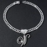 26 Letter Pendant Punk Cuban Chain Necklace YWSG-2025