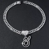26 Letter Pendant Punk Cuban Chain Necklace YWSG-2025