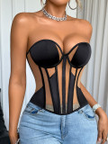 Mesh Patchwork Shaping Corset Tops GXYR-250702