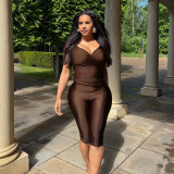 Solid Color Backless Seventh Pants 2 Piece Set MXBF-Y26ST219