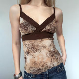 Print Contrast Color Tank Tops GPKJ-MR49346