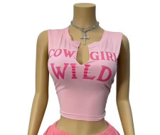 Letter Print Sleeveless Tank Top GNJF-1992