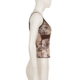 Print Contrast Color Tank Tops GPKJ-MR49346