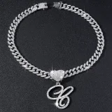 26 Letter Pendant Punk Cuban Chain Necklace YWSG-2025
