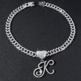 26 Letter Pendant Punk Cuban Chain Necklace YWSG-2025