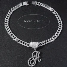 26 Letter Pendant Punk Cuban Chain Necklace YWSG-2025