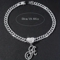 26 Letter Pendant Punk Cuban Chain Necklace YWSG-2025