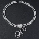 26 Letter Pendant Punk Cuban Chain Necklace YWSG-2025