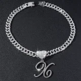26 Letter Pendant Punk Cuban Chain Necklace YWSG-2025