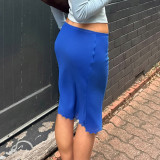 Mesh Solid Color Mid-Skirt GPKJ-MR49224