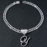 26 Letter Pendant Punk Cuban Chain Necklace YWSG-2025