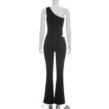 Solid Color Hollow Out Jumpsuit MXBF-D26JP178