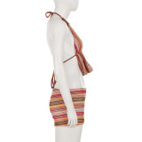 Contrast Color Hollow Out Sling Top Short Suit GPKJ-MR48716