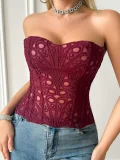 Irregular Lace Mesh Court Corset GXYR-250415
