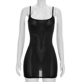 Solid Color Backless Sling MIni Dress MXBF-J26DS177