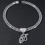 26 Letter Pendant Punk Cuban Chain Necklace YWSG-2025